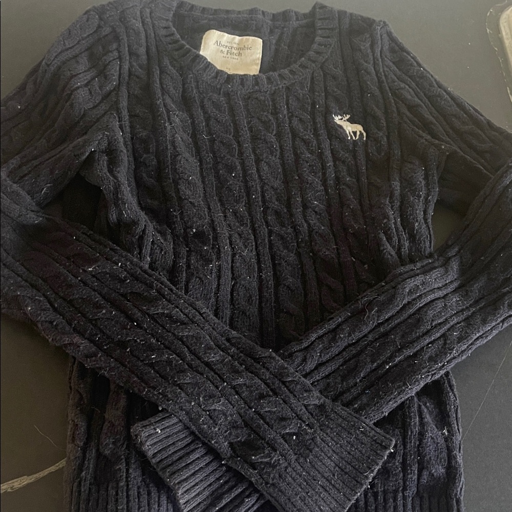 Abercrombie & Fitch Navy Cable Knit Sweater